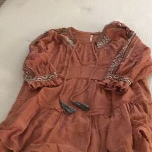 Bohemian Rust Peasant Blouse